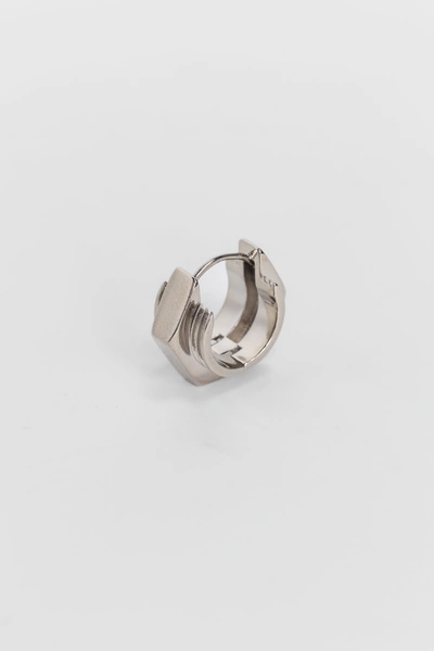 Maison Margiela Geometric-shape Small Hoop Earring In Silver