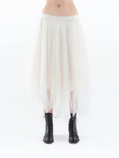Marc Le Bihan Pale Ivory Tulle Skirt In 42
