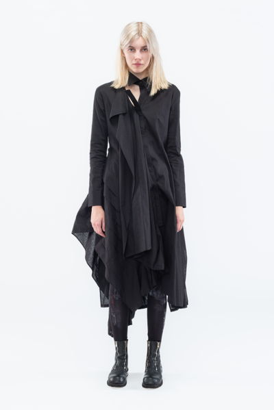 Yohji Yamamoto Right Side Tuck Dress In Black