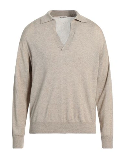 Auralee Man Sweater Beige Size 5 Cashmere, Silk