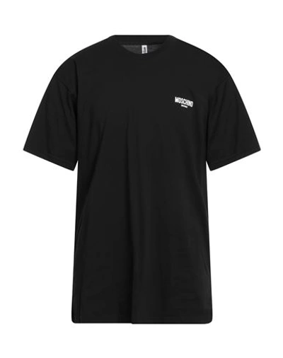 Moschino Man T-shirt Black Size M Cotton, Elastane