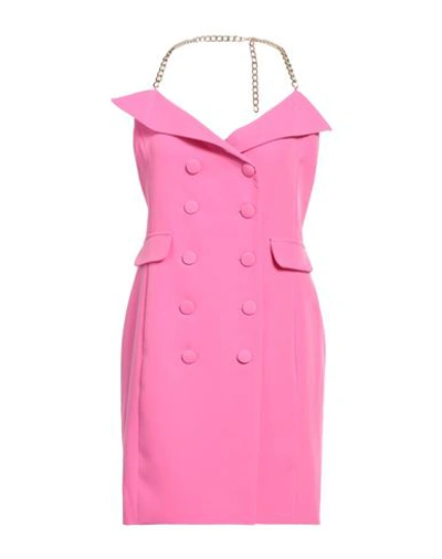 Cristinaeffe Woman Midi Dress Fuchsia Size S Polyester, Elastane In Pink