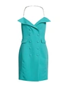 Cristinaeffe Woman Midi Dress Turquoise Size Xs Polyester, Elastane In Blue