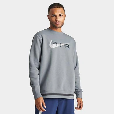 Nike Men's Air Swoosh Fleece Crewneck Sweatshirt In Cool Grey