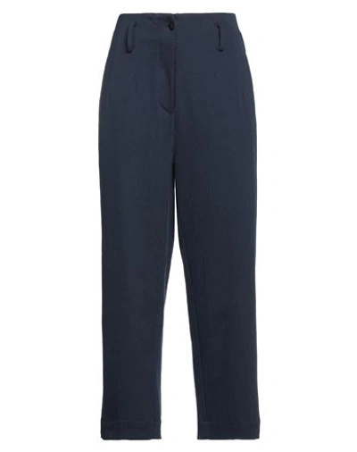 Art 259 Design By Alberto Affinito Art259design Woman Pants Navy Blue Size L Polyester, Cotton, Wool, Elastane