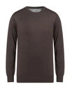 R3d Wöôd Man Sweater Dark Brown Size L Viscose, Polyamide, Wool, Cashmere
