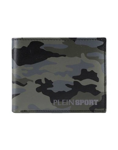 Plein Sport Man Wallet Military Green Size - Bovine Leather In Green