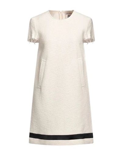 Semicouture Woman Mini Dress White Size 6 Cotton, Elastane