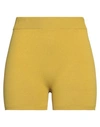 Compagnia Italiana Woman Shorts & Bermuda Shorts Ocher Size S Viscose, Polyamide In Yellow