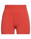 Compagnia Italiana Woman Shorts & Bermuda Shorts Mandarin Size M Viscose, Polyamide In Mandarin