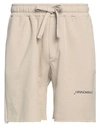 Hinnominate Man Shorts & Bermuda Shorts Beige Size S Cotton