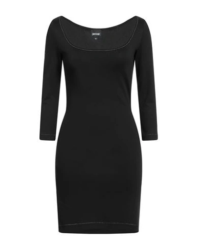 Just Cavalli Woman Mini Dress Black Size 12 Viscose, Polyamide, Elastane