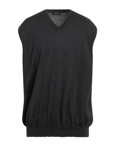 Drumohr Man Sweater Steel Grey Size 38 Merino Wool