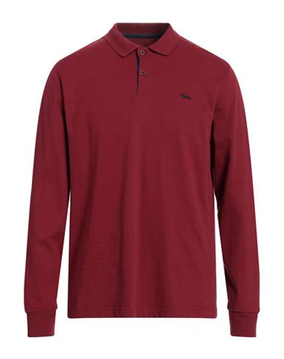 Harmont & Blaine Man Polo Shirt Burgundy Size Xl Cotton In Red