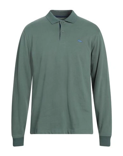 Harmont & Blaine Man Polo Shirt Dark Green Size L Cotton