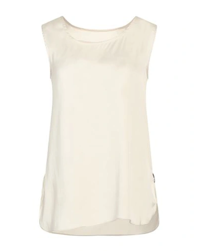 Henry Christ Woman Top Ivory Size S Silk, Elastane In White