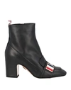 THOM BROWNE THOM BROWNE WOMAN ANKLE BOOTS BLACK SIZE 8 SOFT LEATHER