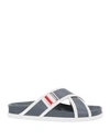 THOM BROWNE THOM BROWNE WOMAN SANDALS NAVY BLUE SIZE 6 SOFT LEATHER