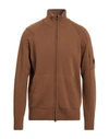 C.p. Company C. P. Company Man Cardigan Camel Size 36 Wool, Polyamide In Beige