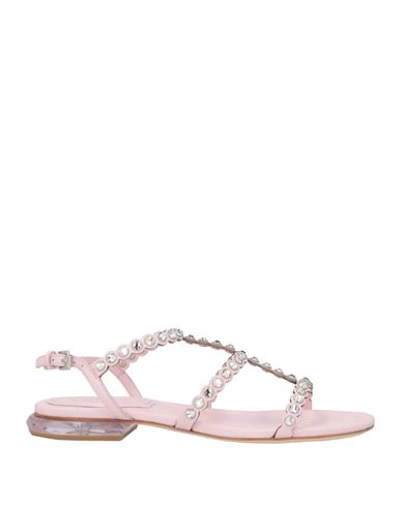 Ash Woman Sandals Light Pink Size 6 Soft Leather In Rosa Chiari E Naturali