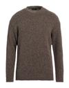 Roberto Collina Man Sweater Brown Size 40 Baby Alpaca Wool, Nylon, Wool