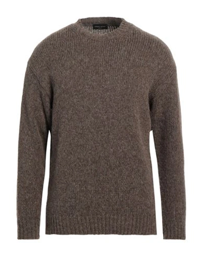 Roberto Collina Man Sweater Brown Size 40 Baby Alpaca Wool, Nylon, Wool In Brown
