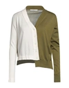 High Woman Cardigan Military Green Size Xl Cotton In Green