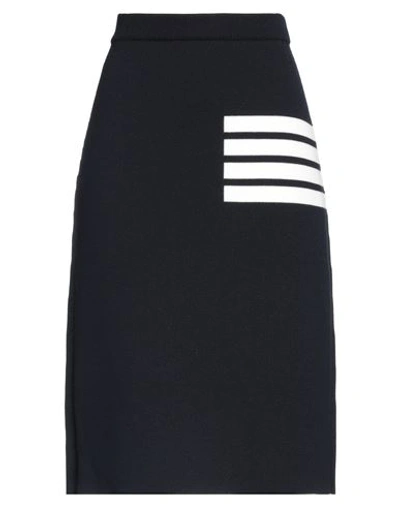 Thom Browne Woman Midi Skirt Navy Blue Size 2 Wool, Elastane