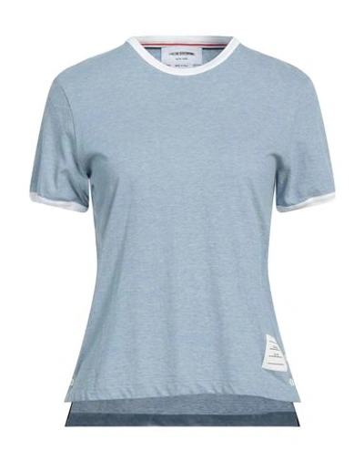 Thom Browne Woman T-shirt Light Blue Size 4 Cotton In Blue