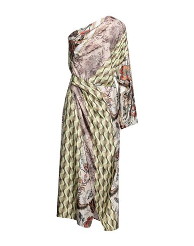 Erika Cavallini Woman Midi Dress Beige Size 10 Silk