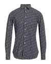 Siviglia Man Shirt Navy Size 15 ½ Cotton In Navy Blue