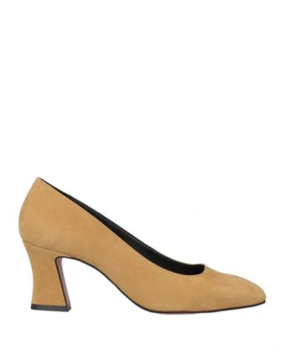 Vicenza ) Woman Pumps Sand Size 10 Soft Leather In Beige