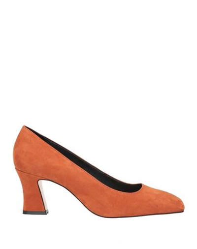Vicenza ) Woman Pumps Orange Size 10 Soft Leather