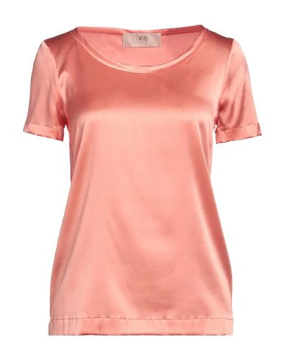 Jucca Woman Top Salmon Pink Size 10 Silk, Elastane