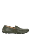 BOEMOS BOEMOS MAN LOAFERS MILITARY GREEN SIZE 7 SOFT LEATHER