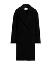 Soallure Woman Coat Black Size 4 Polyester, Virgin Wool, Acrylic