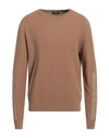 Dondup Man Sweater Camel Size 40 Wool, Elastane In Beige
