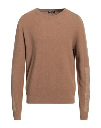 Dondup Man Sweater Camel Size 40 Wool, Elastane In Beige