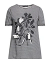 High Woman T-shirt Midnight Blue Size Xs Cotton, Linen In Blue