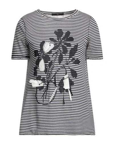 High Woman T-shirt Midnight Blue Size Xs Cotton, Linen