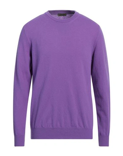 +39 Masq Man Sweater Purple Size 42 Wool