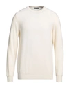 +39 Masq Man Sweater Cream Size 42 Wool In White