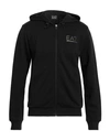 Ea7 Man Sweatshirt Black Size Xs Polyester, Cotton