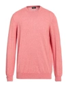 Drumohr Man Sweater Salmon Pink Size 42 Cotton