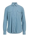 Dandylife By Barba Man Denim Shirt Blue Size 17 Cotton