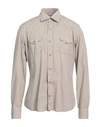 Dandylife By Barba Man Shirt Light Brown Size 16 Cotton In Beige