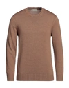 Piacenza Cashmere 1733 Man Sweater Camel Size 50 Virgin Wool In Beige