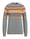 Block23 Man Sweater Grey Size 40 Acrylic, Polyamide, Cotton, Wool, Synthetic Fibers In Grey