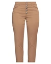 Dondup Woman Pants Camel Size 32 Lyocell, Cotton, Elastane In Beige