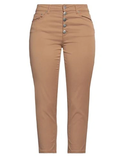 Dondup Woman Pants Camel Size 32 Lyocell, Cotton, Elastane In Beige